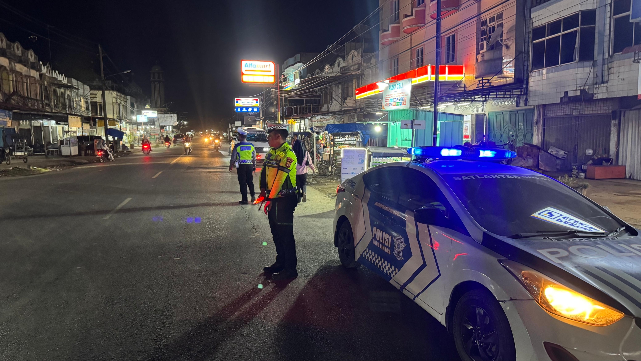 Sat Lantas Polres Langsa Gelar Patroli Blue Light Antisipasi Kecelakaan Lalu Lintas