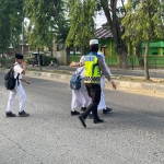 Sat Lantas Polres Langsa Maksimalkan Strong Point Pagi di Jalan Ahmad Yani