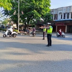 Sat Lantas Polres Langsa Gelar Strong Point Pagi di Sepanjang Jalan Ahmad Yani