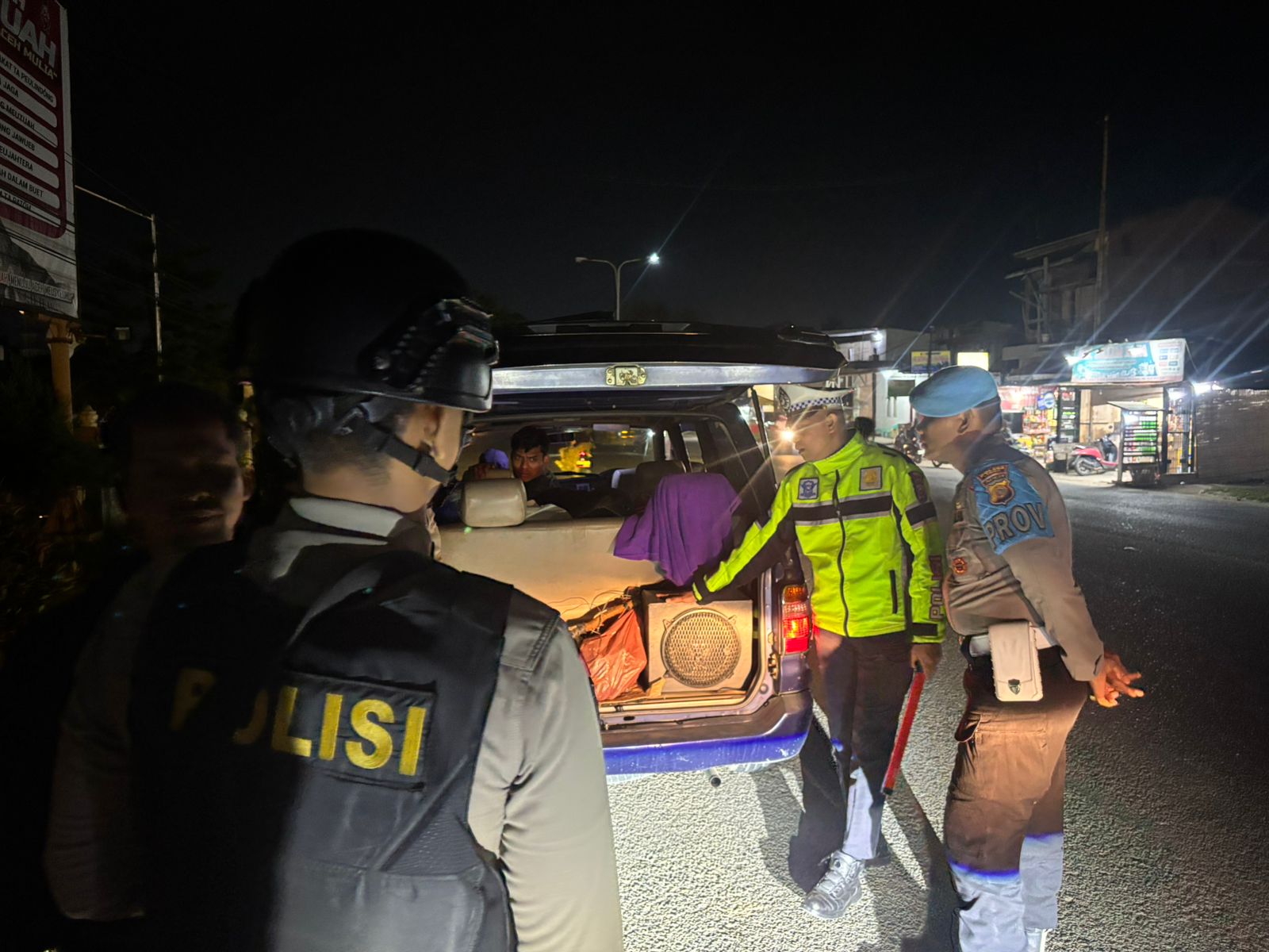 Polres Langsa Gelar KRYD Malam Hari, Razia Cipkon Jaga Kondusifitas Wilayah Kota