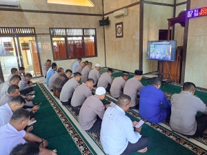 Polres Langsa Gelar Binrohtal Secara Virtual, Perkuat Mental dan Spiritual Personel