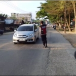 Polsek Rantau Selamat Gelar Strong Point Pagi Demi Kelancaran Arus Lalu Lintas