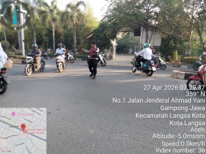 Sat Samapta Polres Langsa Laksanakan Strong Point Pagi, Optimalkan Pelayanan di Titik Padat Kota