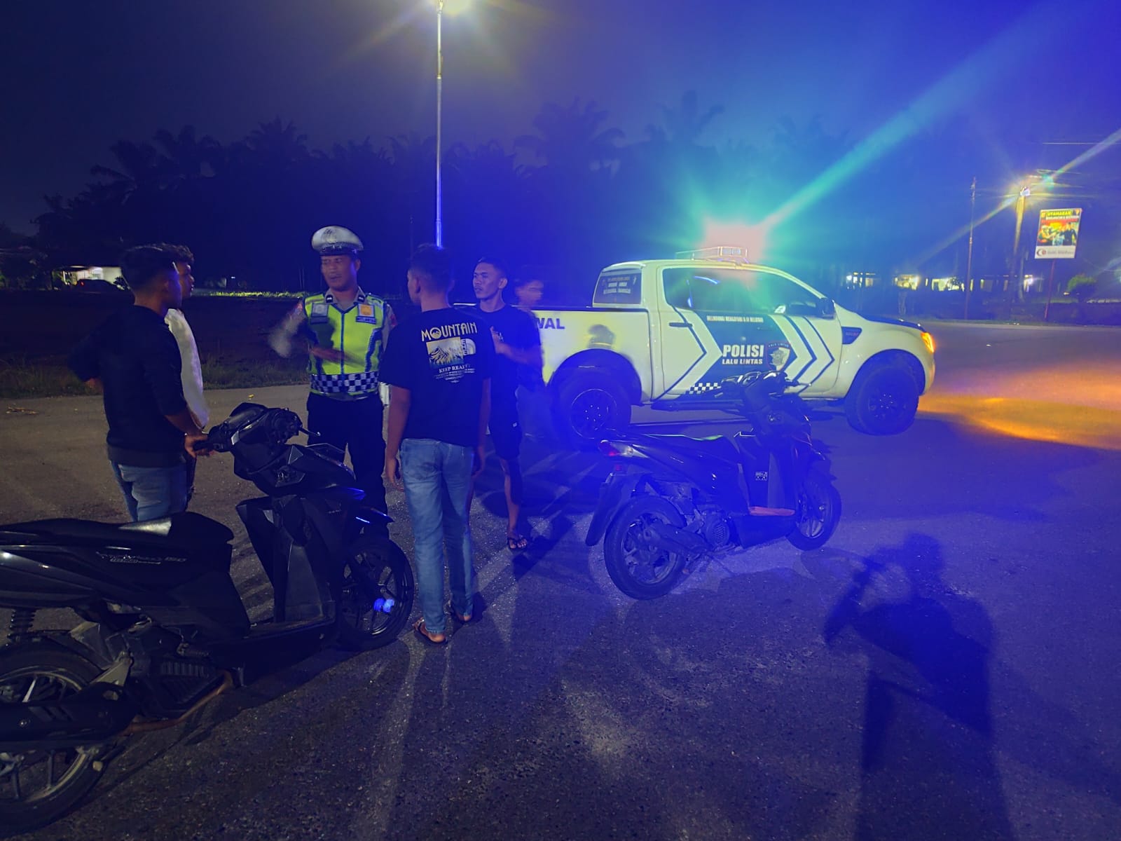 Satlantas Polres Langsa Gelar Patroli Blue Light Antisipasi Balap Liar di Kawasan Hutan Lindung
