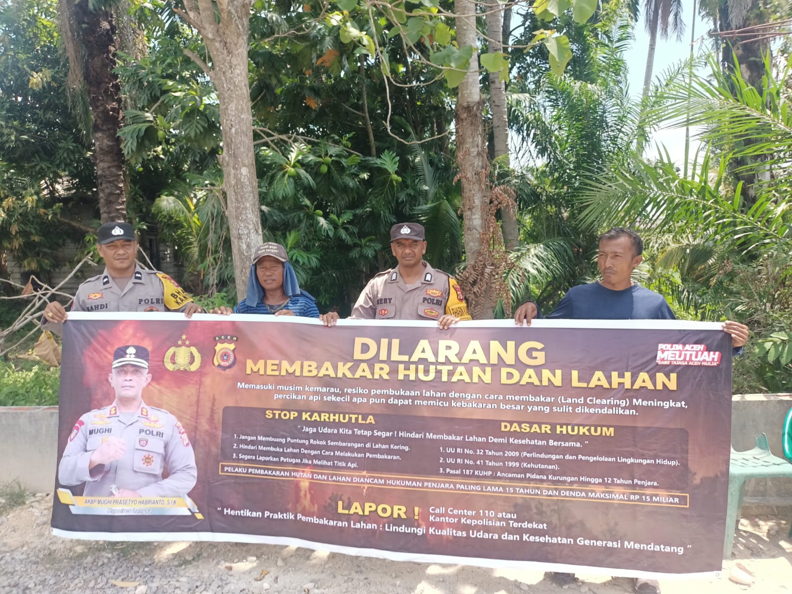 Polsek Langsa Barat Gencarkan Sosialisasi Karhutla di Wilayah Rawan Kebakaran