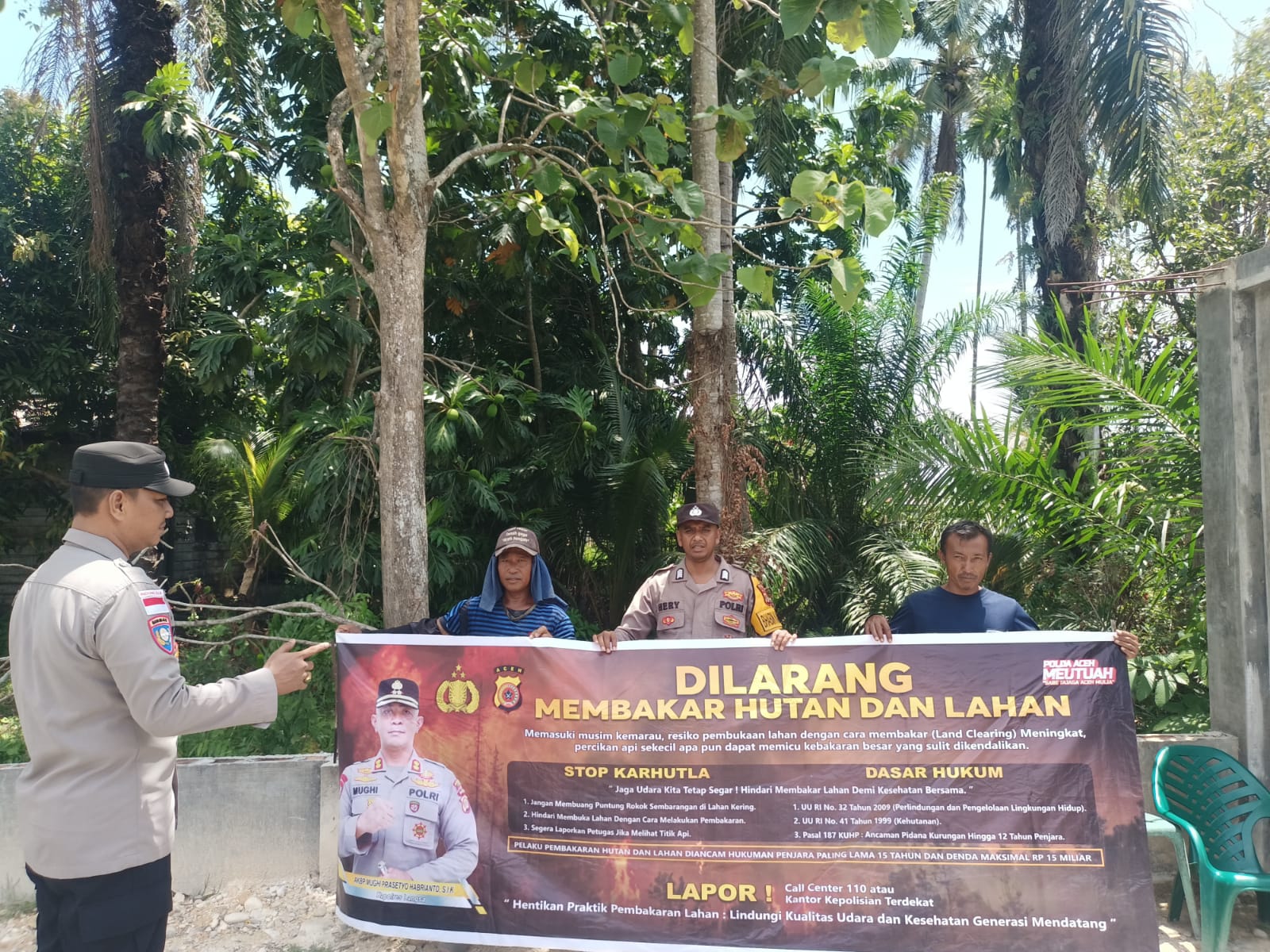 Polsek Langsa Barat Gencarkan Patroli dan Sosialisasi Karhutla di Wilayah Rawan Kebakaran