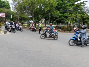 Satlantas Polres Langsa Maksimalkan Strong Point Pagi di Jalur Utama Kota Langsa