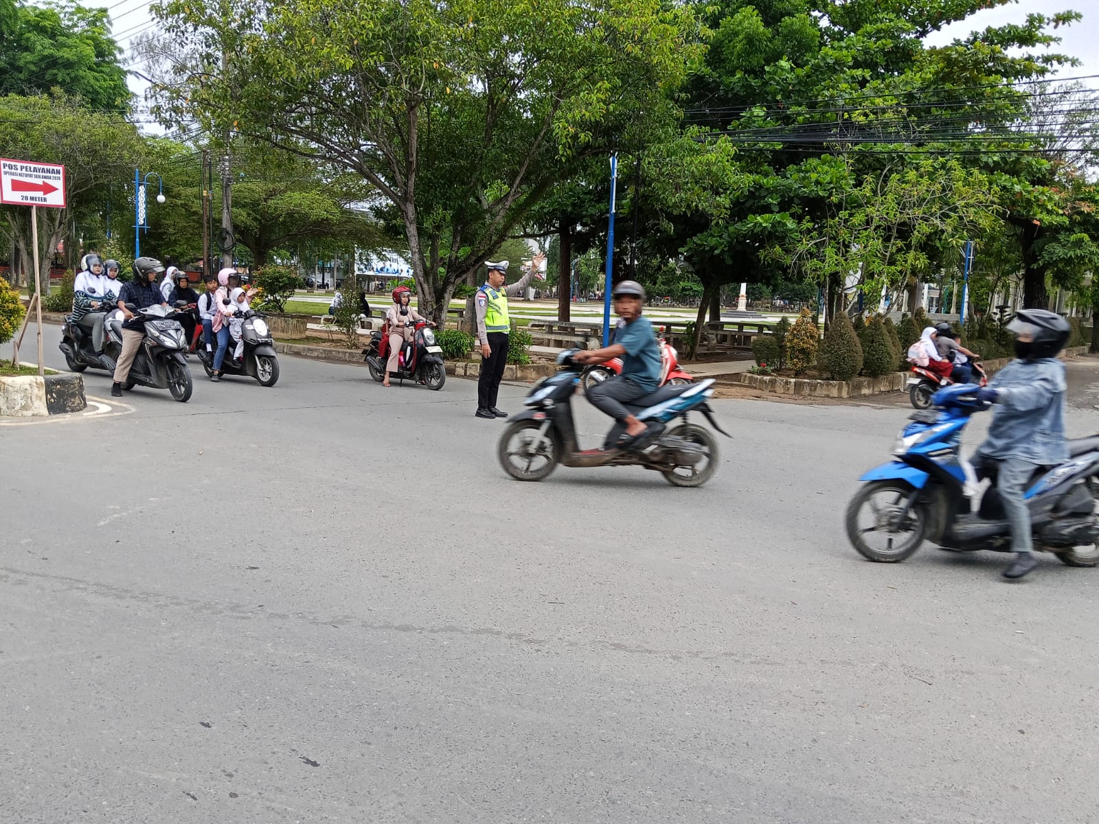 Satlantas Polres Langsa Maksimalkan Strong Point Pagi di Jalur Utama Kota Langsa