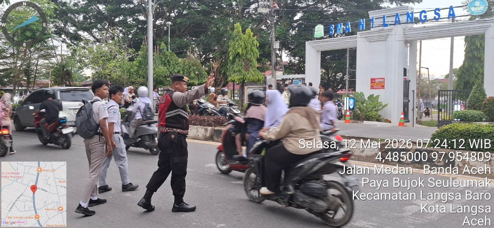 Sat Samapta Polres Langsa Perkuat Strong Point Pagi di Sejumlah Titik Keramaian Kota