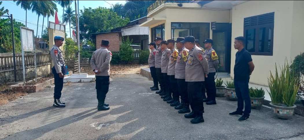 Personel Polsek Rantau Selamat Laksanakan Apel Pagi dan Penguatan Disiplin Tugas