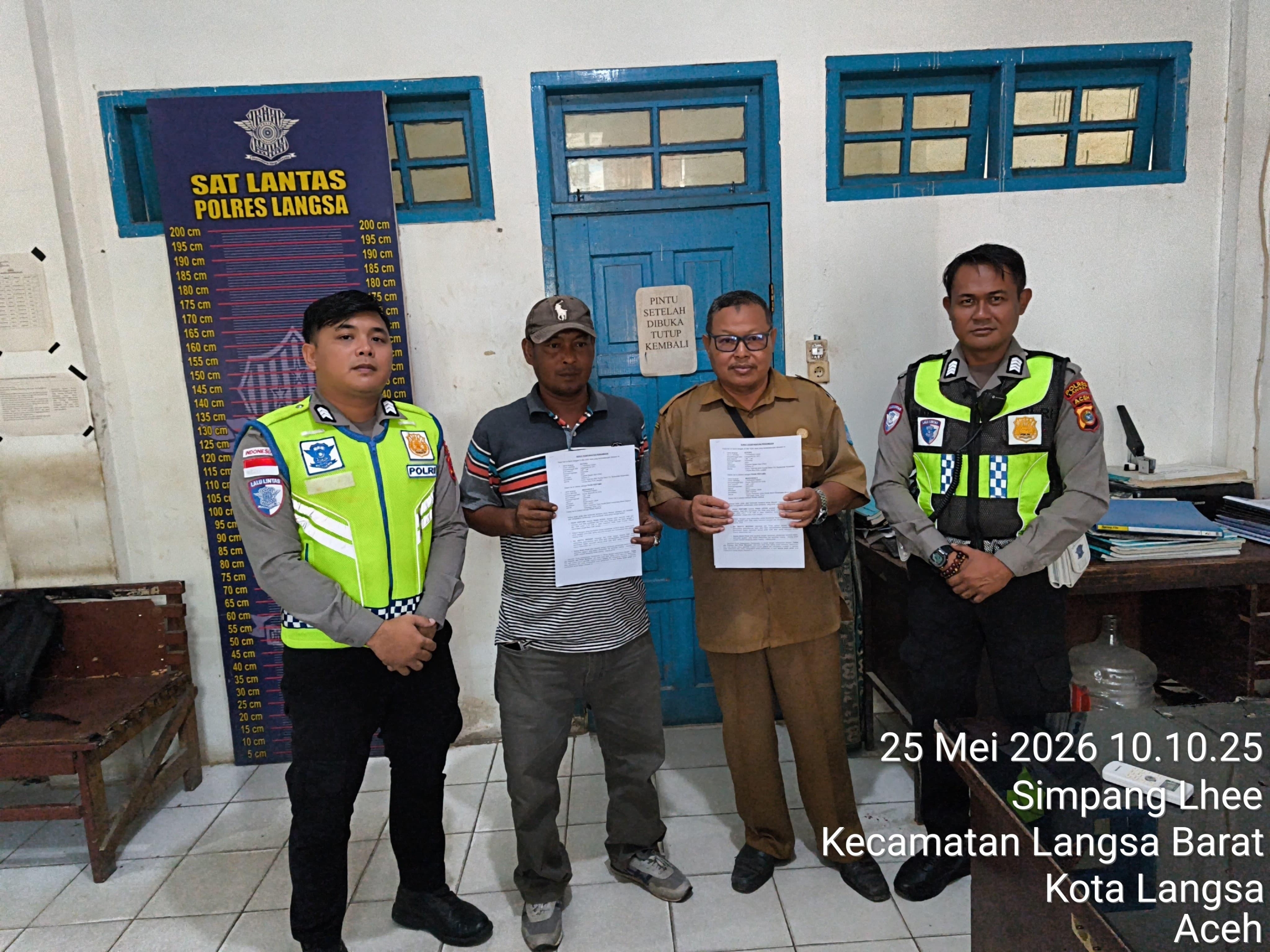 Sat Lantas Polres Langsa Lakukan Restorative Justice Dalam Perkara Laka Lantas