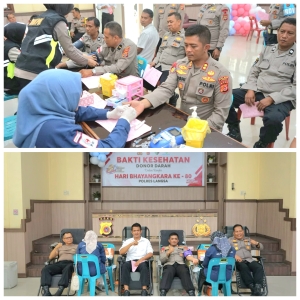 Polres Langsa Gelar Donor Darah Massal Sambut Hari Bhayangkara ke-80