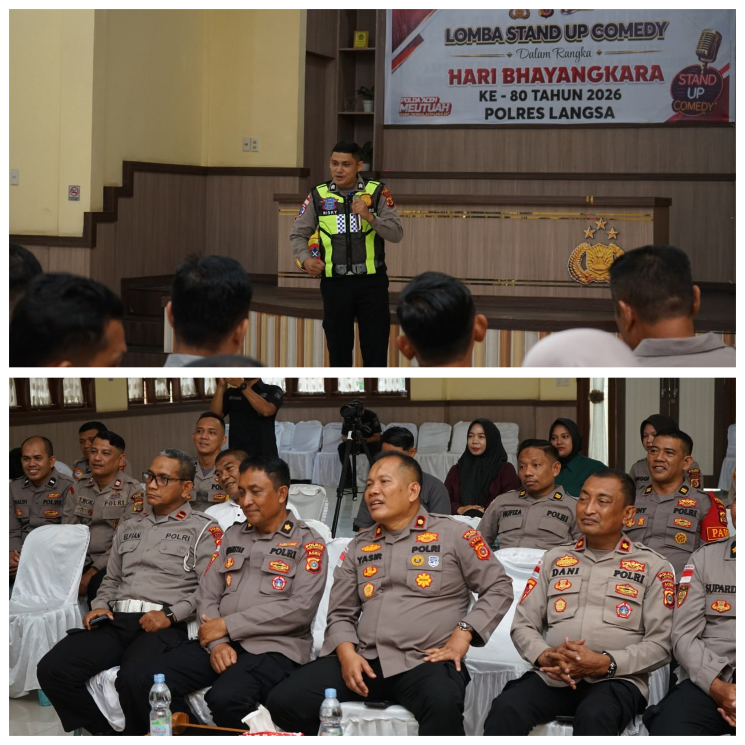 Polres Langsa Gelar Lomba Stand Up Comedy Semarakkan Hari Bhayangkara ke-80