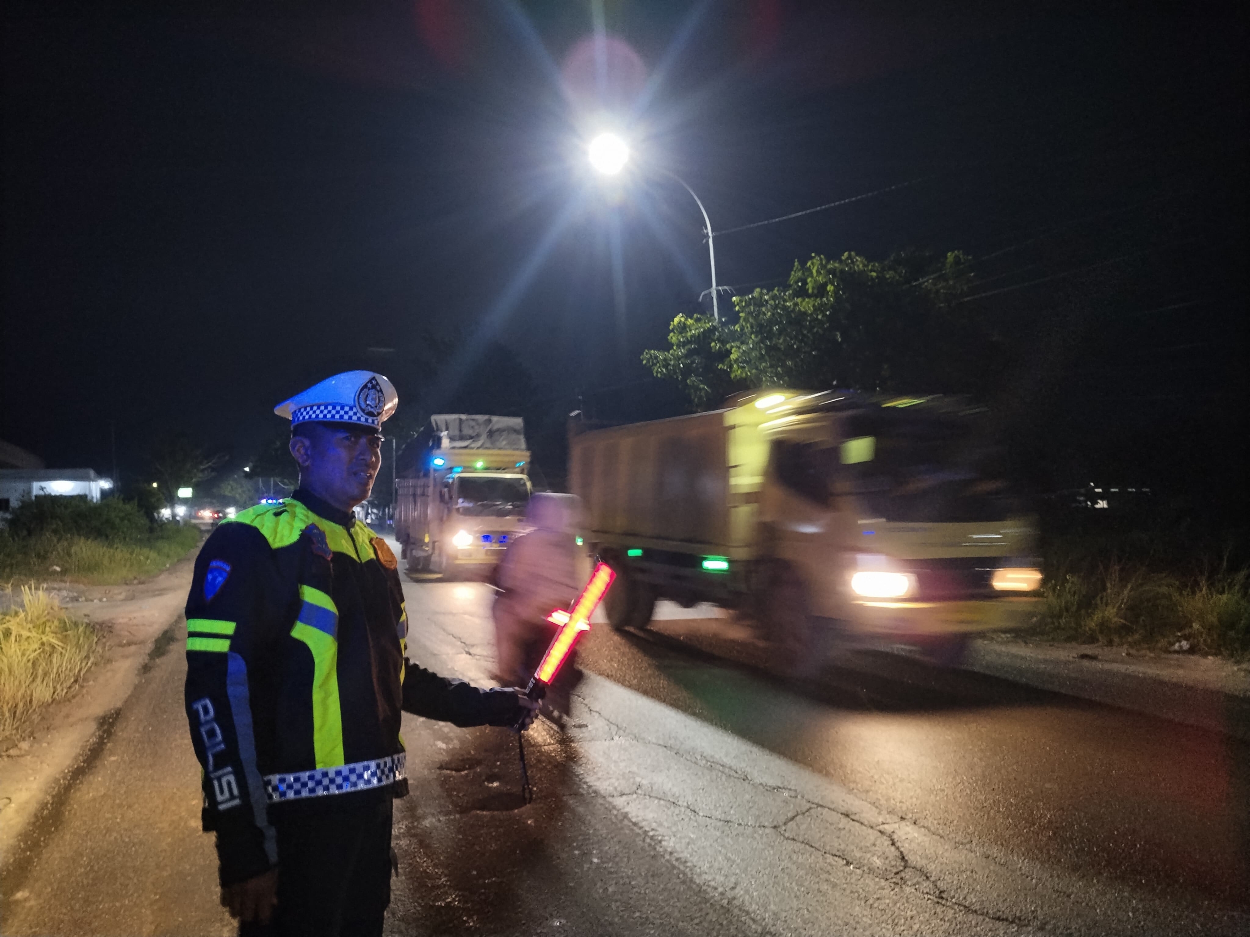 Satlantas Polres Langsa Gelar Patroli Blue Light untuk Antisipasi Kecelakaan Lalu Lintas
