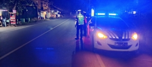 Patroli Blue Light Satlantas Polres Langsa Jaga Kelancaran Arus Lalu Lintas Malam Hari