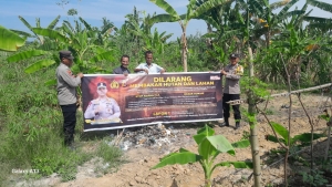 Polsek Langsa Barat Gencarkan Patroli Karhutla untuk Cegah Kebakaran Hutan dan Lahan