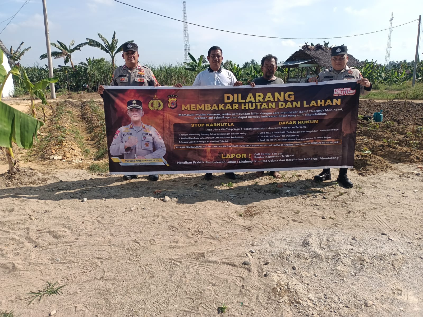 Polsek Langsa Barat Intensifkan Patroli Karhutla di Kawasan Rawan Kebakaran