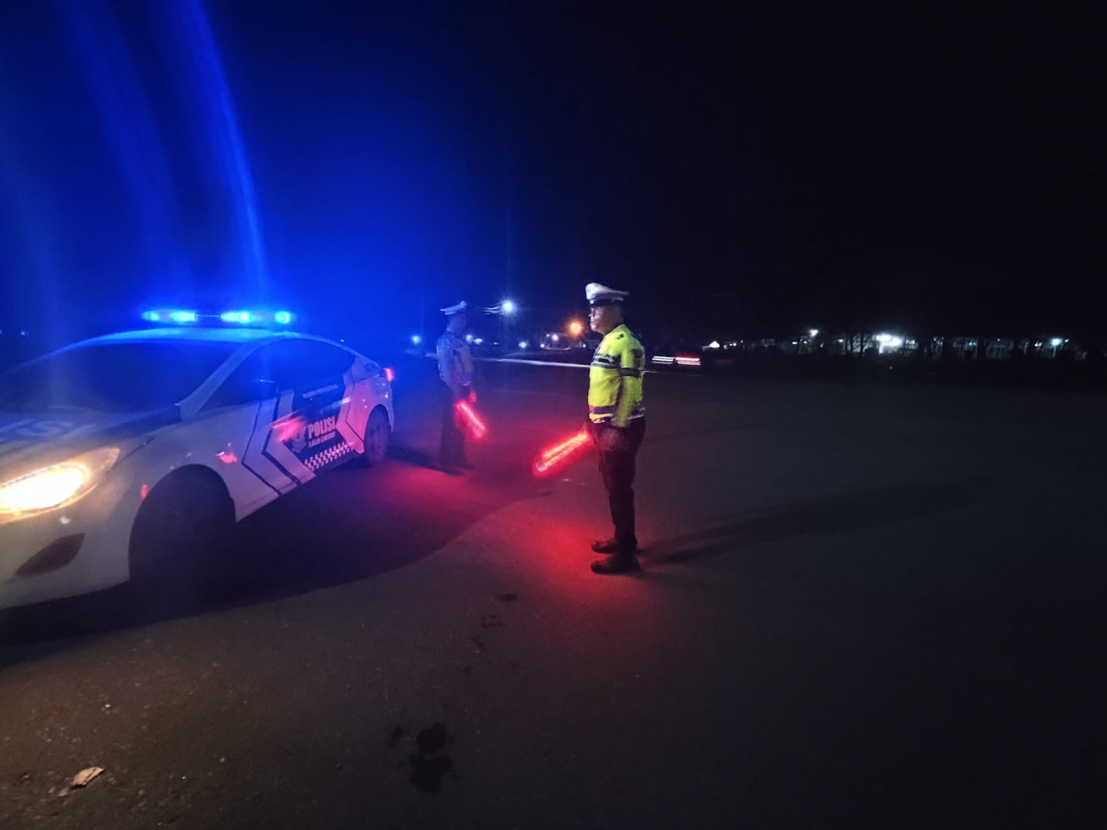 Satlantas Polres Langsa Intensifkan Patroli Blue Light Cegah Balap Liar di Kawasan Rawan