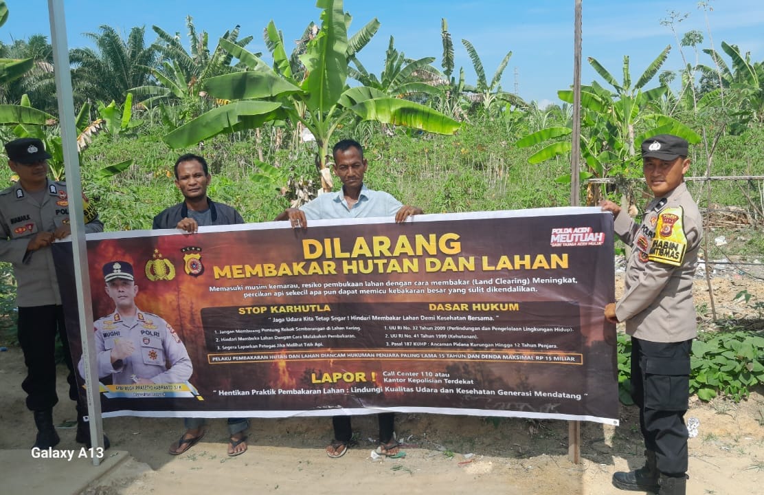 Polsek Langsa Barat Gencarkan Patroli Karhutla dan Edukasi Pencegahan Pembakaran Lahan