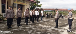 Apel Pagi Polsek Langsa Timur Perkuat Pengawasan dan Kesiapan Personel Dalam Pelaksanaan Tugas