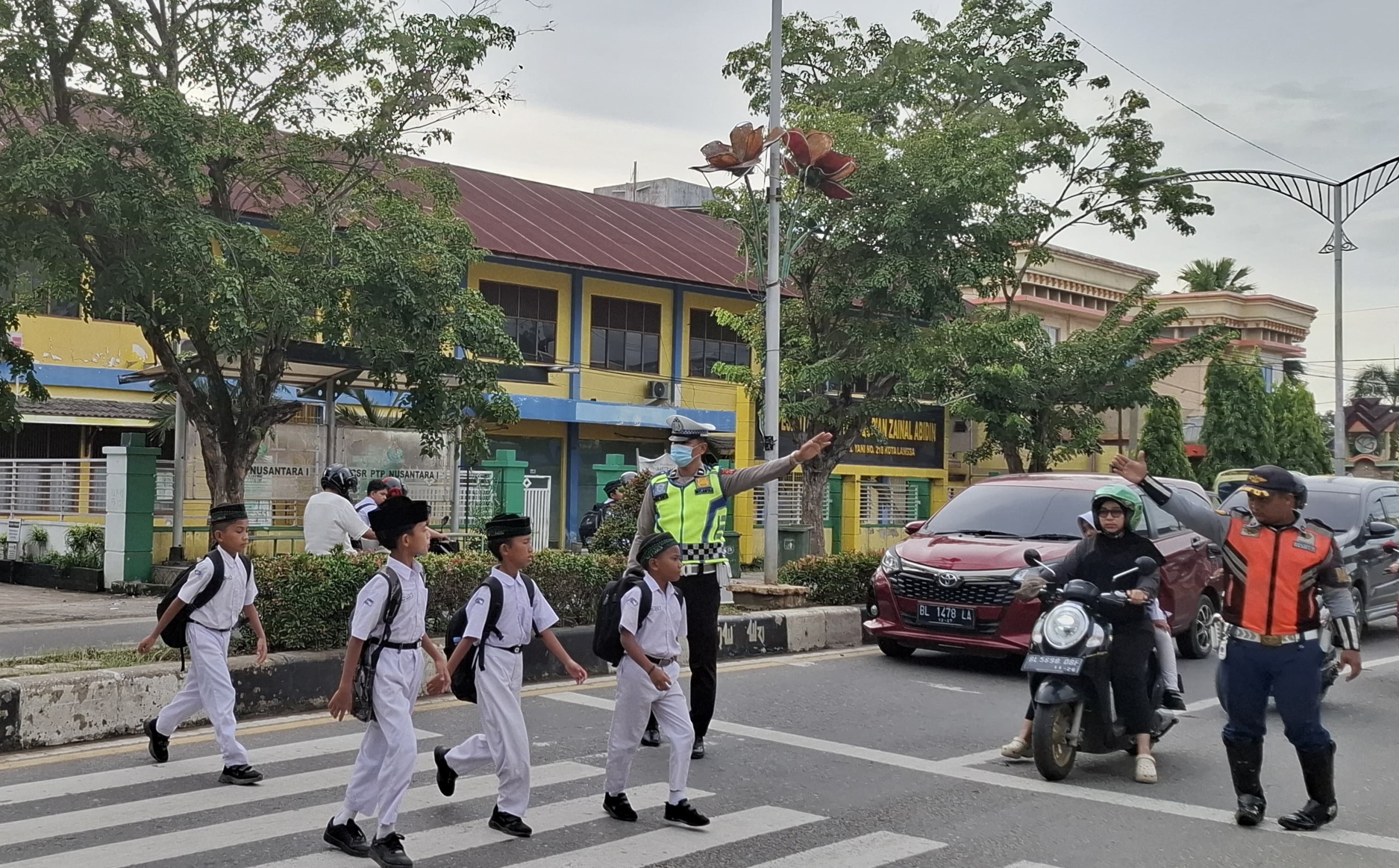 Satlantas Polres Langsa Perluas Strong Point Pagi untuk Wujudkan Kamseltibcarlantas