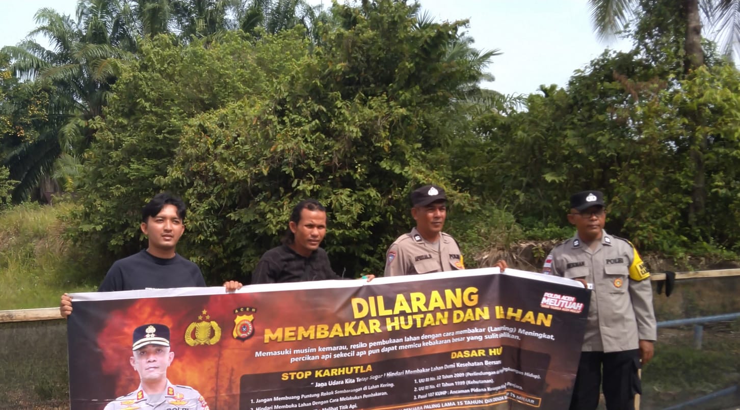 Polsek Langsa Barat Intensifkan Patroli Karhutla di Gedubang Aceh untuk Cegah Kebakaran Lahan