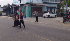 Polsek Rantau Selamat Hadir di Tengah Masyarakat Melalui Strong Point Pagi untuk Kelancaran Lalu Lintas