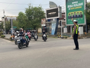 Strong Point Pagi Satlantas Polres Langsa Optimalkan Pelayanan dan Kelancaran Arus Lalu Lintas