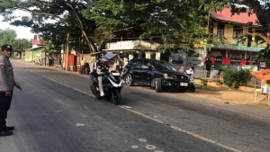 Polsek Rantau Selamat Gelar Strong Point Pagi untuk Kelancaran Lalu Lintas dan Pelayanan Masyarakat