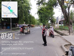 Strong Point Pagi Sat Samapta Polres Langsa Perkuat Pelayanan dan Kelancaran Aktivitas Masyarakat