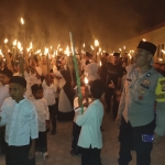 Polsek Langsa Timur Amankan Pawai Obor Sambut Tahun Baru Islam 1 Muharram 1448 H