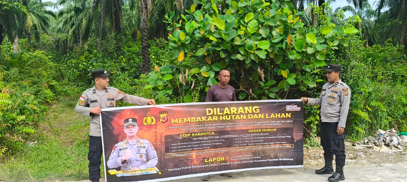 Patroli Karhutla Polsek Rantau Selamat Tingkatkan Kesiapsiagaan Cegah Kebakaran Lahan