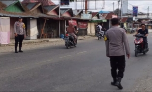 Strong Point Pagi Polsek Rantau Selamat Wujudkan Kelancaran Arus Lalu Lintas