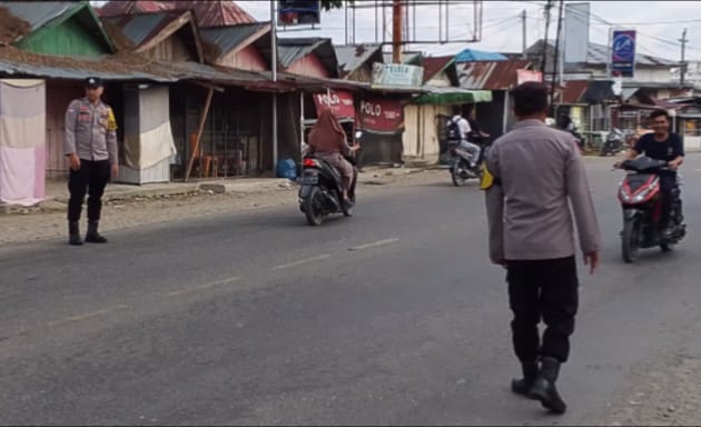 Strong Point Pagi Polsek Rantau Selamat Wujudkan Kelancaran Arus Lalu Lintas