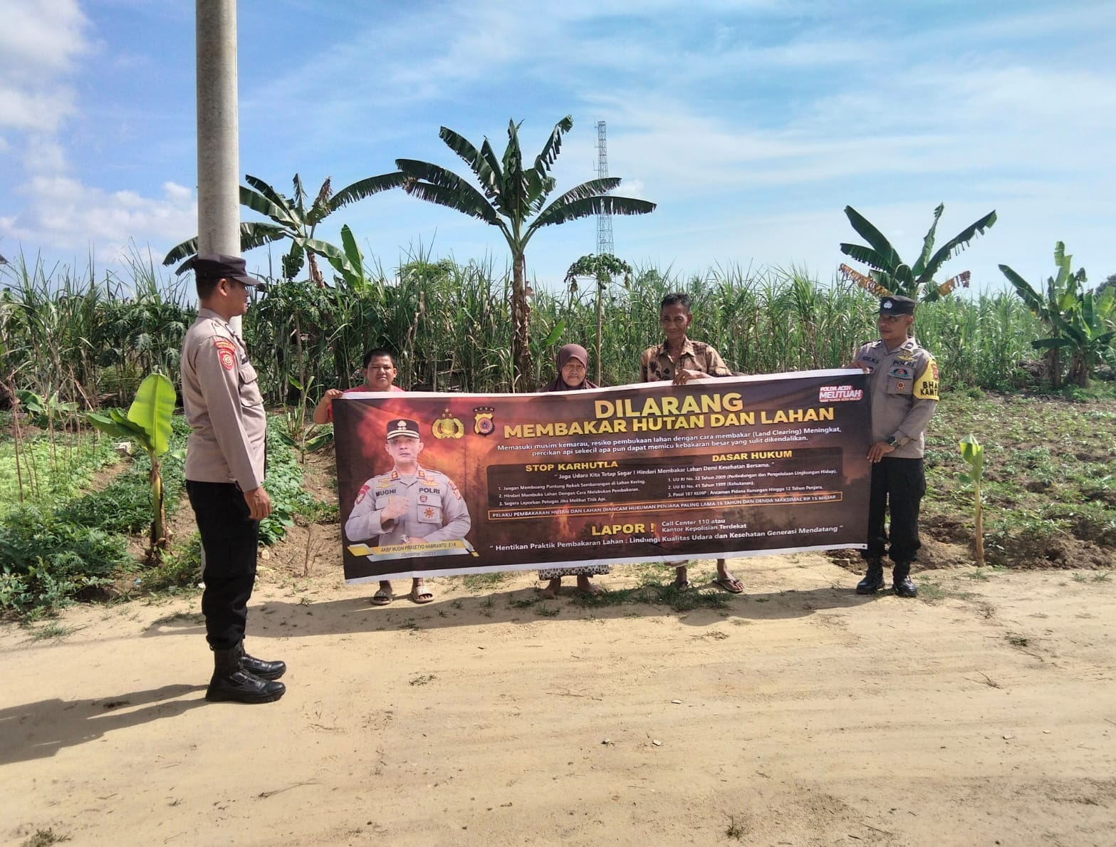 Polsek Langsa Barat Gelar Patroli dan Sosialisasi Karhutla di Wilayah Rawan Kebakaran