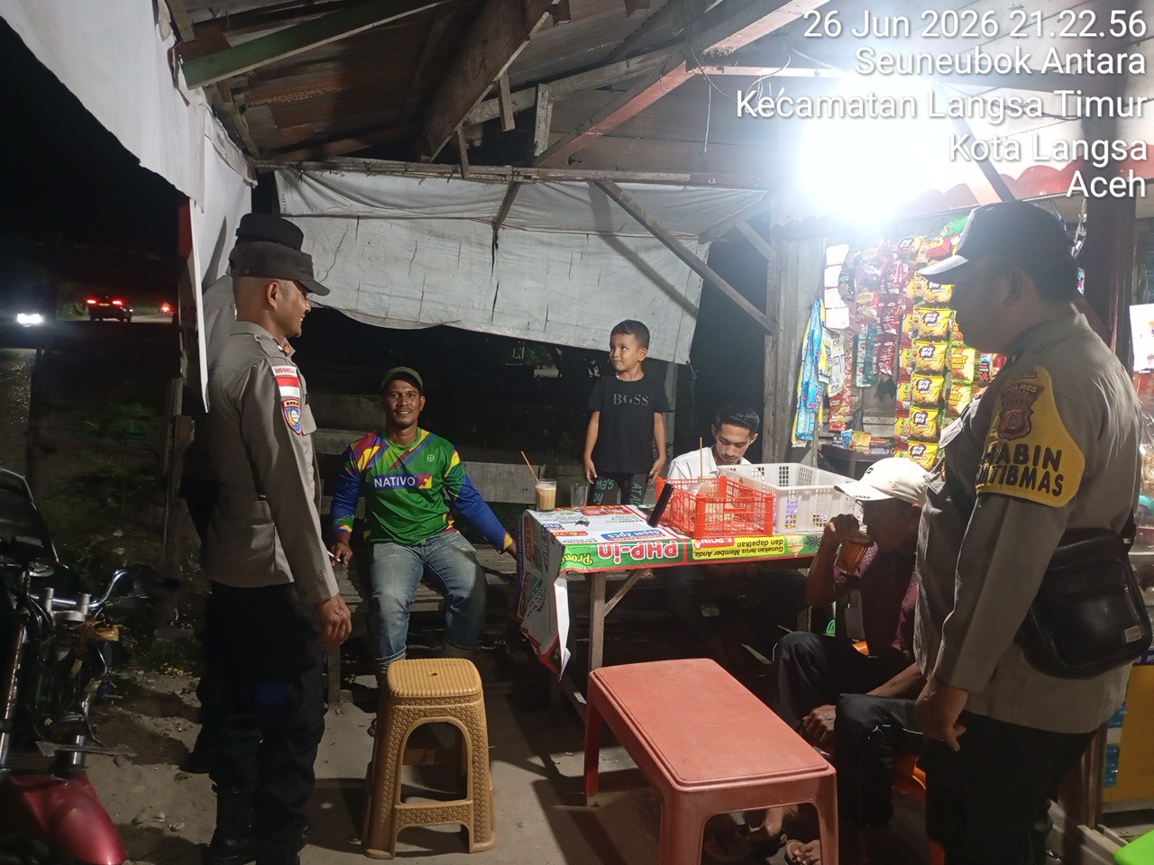 Polsek Langsa Timur Tingkatkan Patroli Malam untuk Menjaga Kondusivitas Wilayah