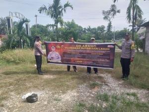 Polsek Langsa Barat Perkuat Patroli Karhutla di Kawasan Rawan Kebakaran