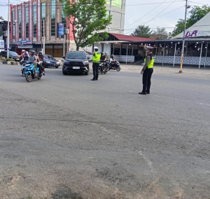Satlantas Polres Langsa Optimalkan Strong Point Pagi Demi Kelancaran Arus Lalu Lintas