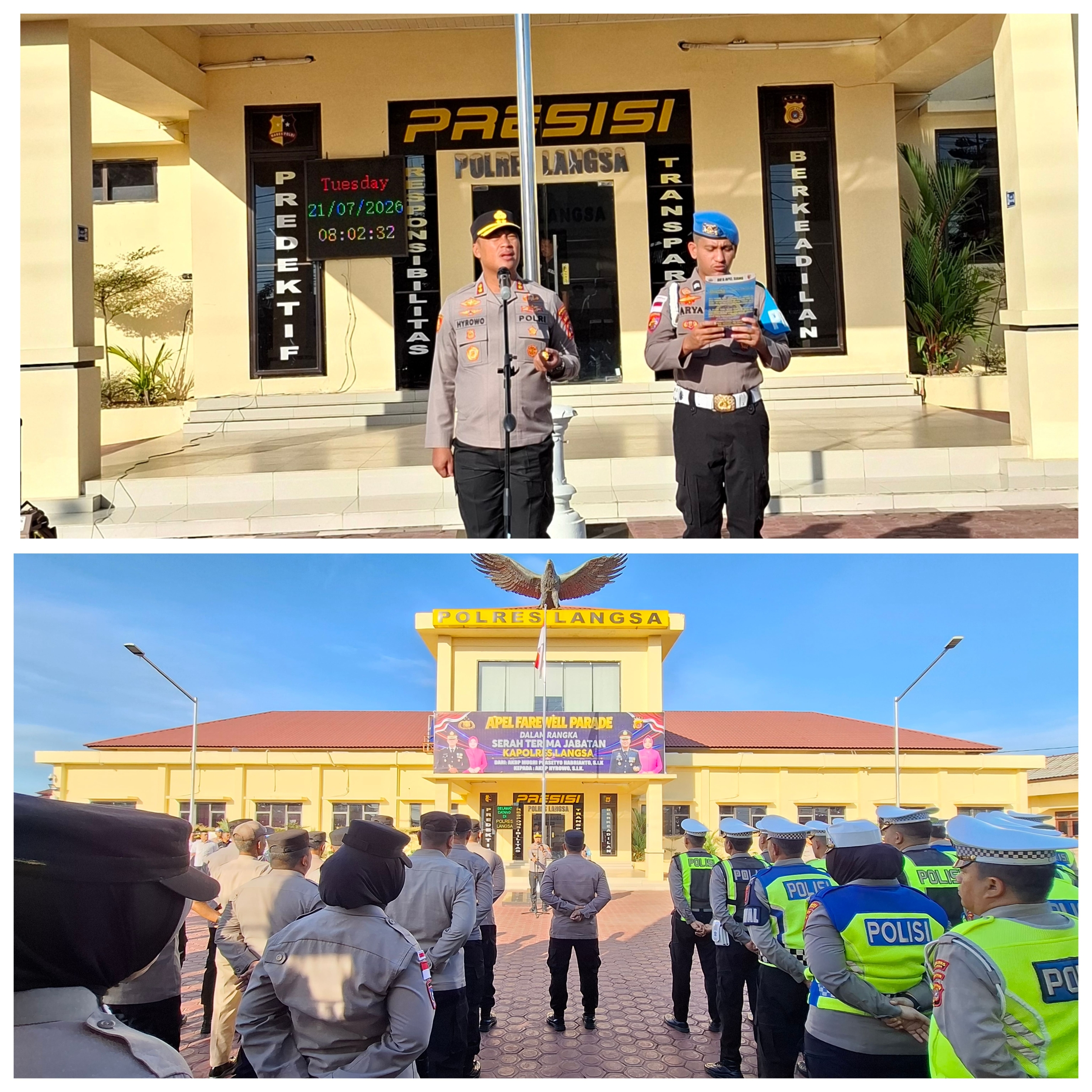 Kapolres Langsa Pimpin Apel Perdana, Tekankan Disiplin, Kebersihan Mako, dan Integritas Personel