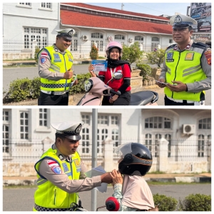 Satlantas Polres Langsa Edukasi Pengguna Jalan Lewat Sosialisasi Keselamatan Berlalu Lintas