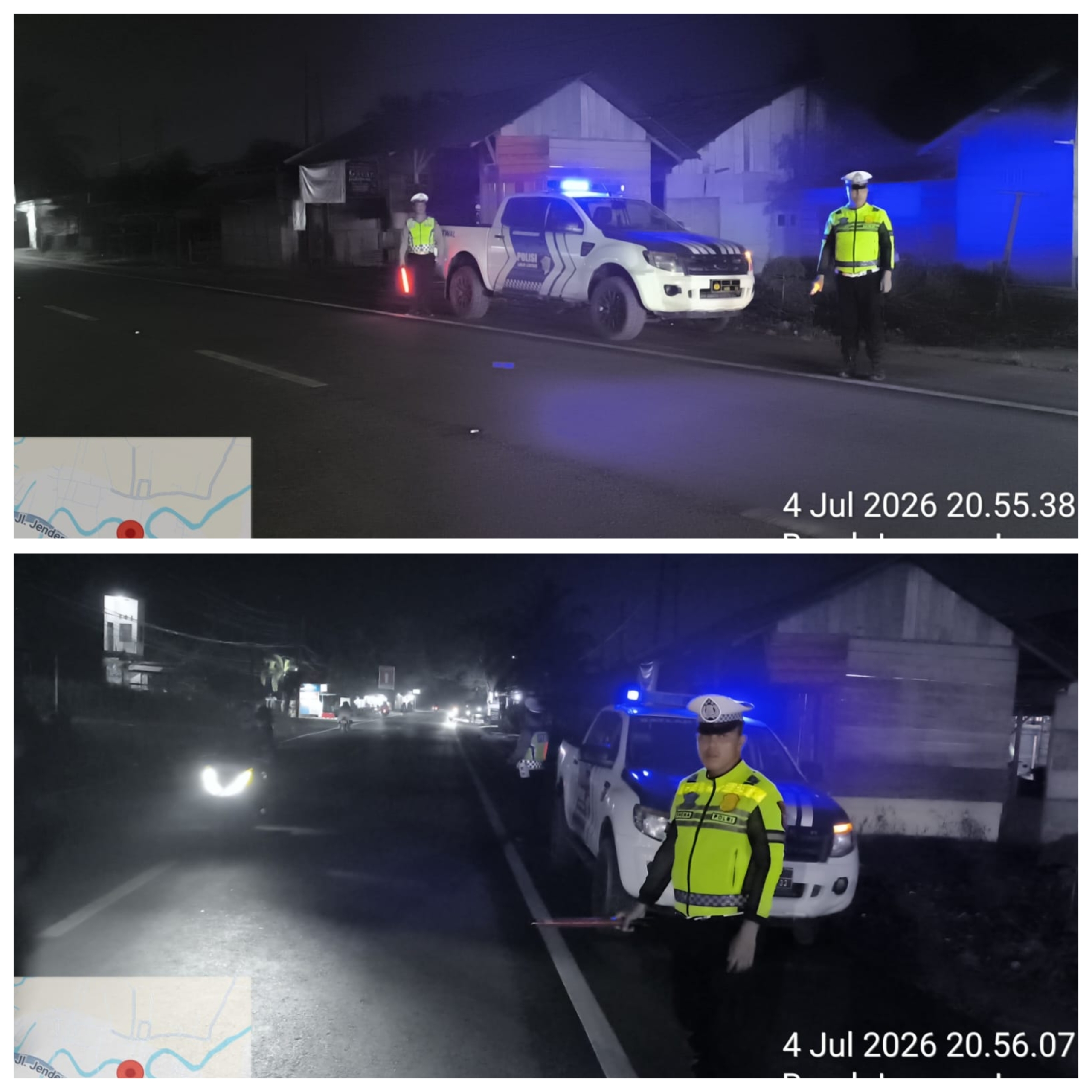Sat Lantas Polres Langsa Gelar Patroli Blue Light di Jalur Nasional untuk Antisipasi Kecelakaan Lalu Lintas