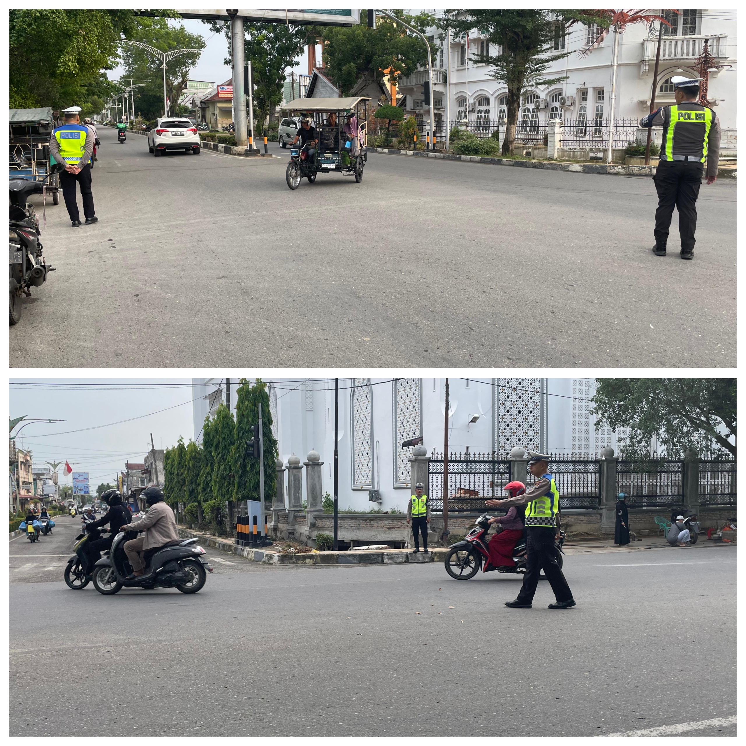 Strong point pagi sat lantas polres langsa hadirkan pelayanan optimal bagi pengguna jalan