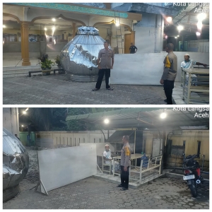 Polsek Langsa Timur Perkuat Pengamanan Sholat Magrib Demi Menjaga Kamtibmas