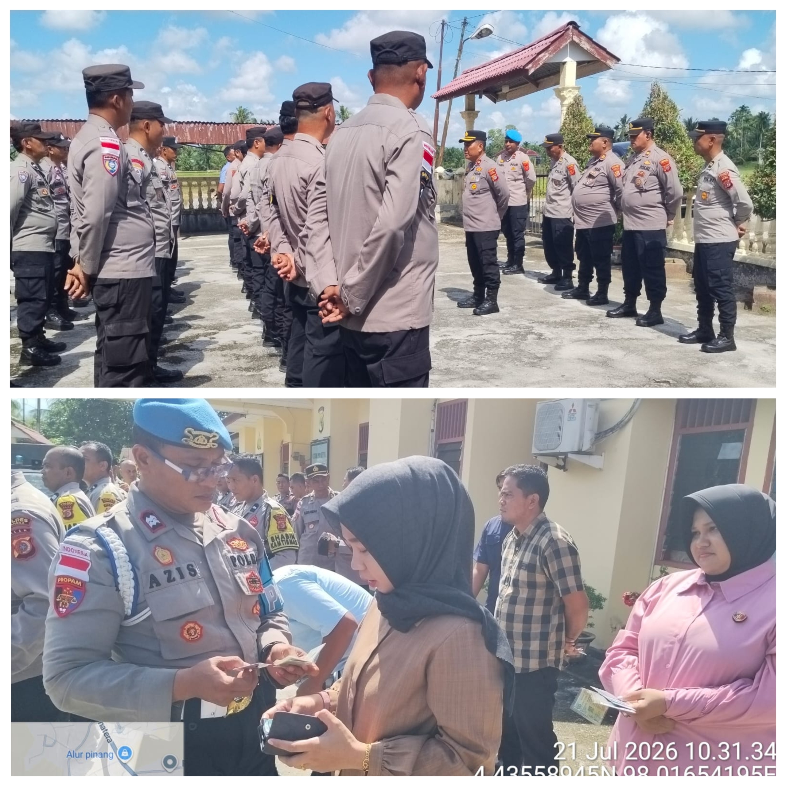 Waka Polres Langsa Laksanakan Gaktibplin dan Pembinaan Personel di Polsek Langsa Timur