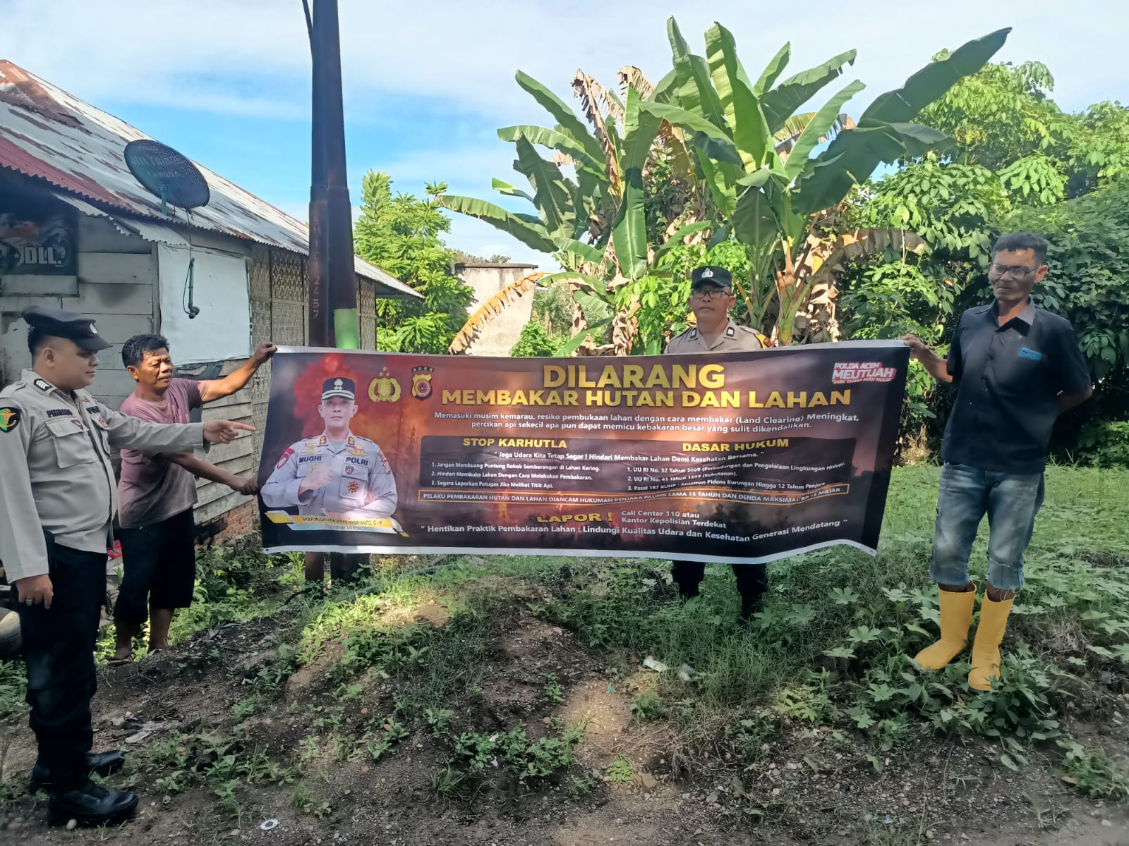 Polsek Langsa Barat Gencarkan Patroli dan Edukasi Pencegahan Karhutla di Wilayah Rawan