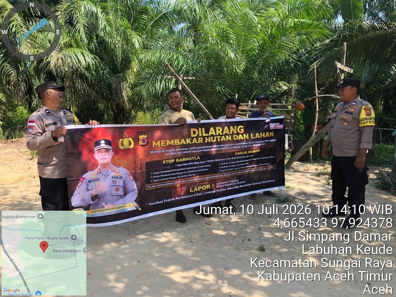 POLSEK SUNGAI RAYA TINGKATKAN PATROLI KARHUTLA DI KAWASAN RAWAN KEBAKARAN HUTAN DAN LAHAN