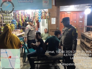 Patroli Malam Polsek Sungai Raya Jaga Kondusivitas Wilayah Dan Aktivitas Masyarakat