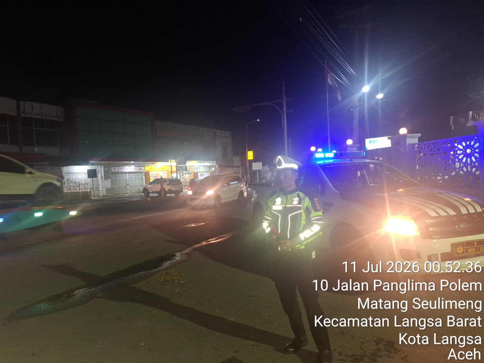 Patroli Blue Light Satlantas Polres Langsa Antisipasi Kecelakaan Di Jalur Lintas Medan–Banda Aceh