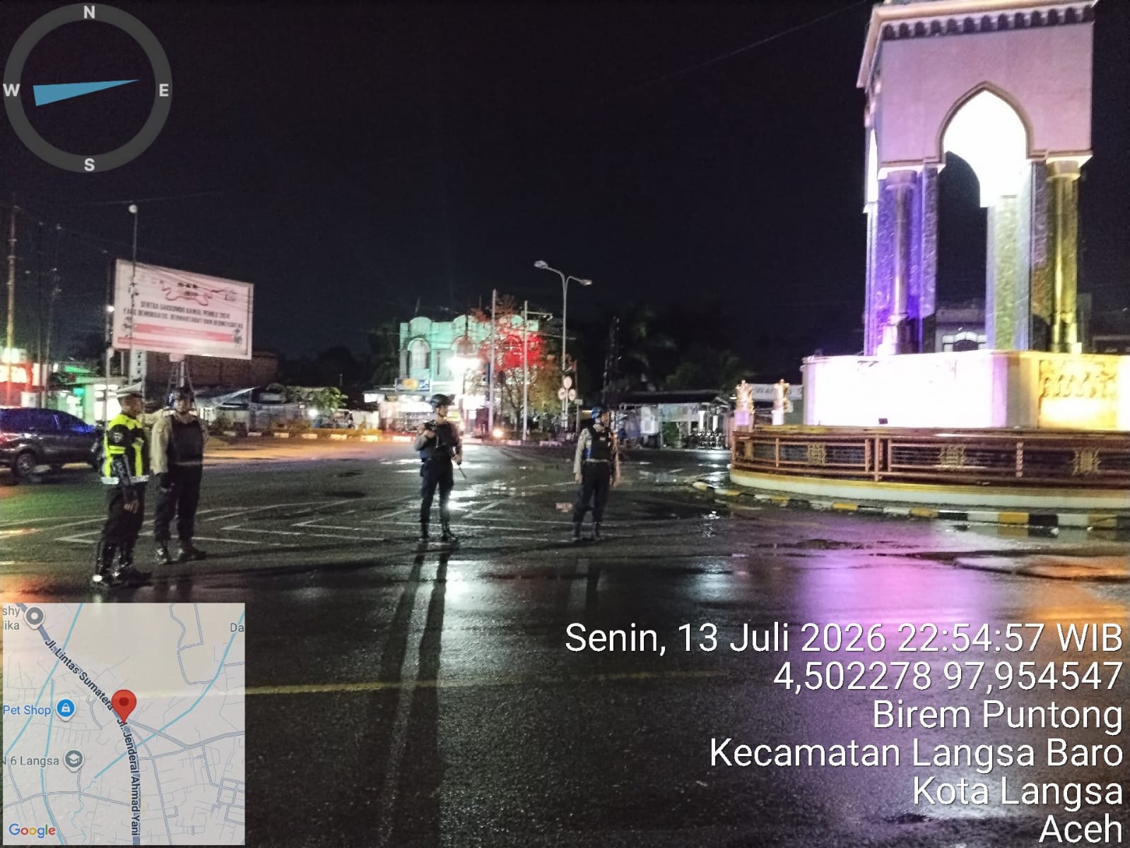 Patroli Blue Light Sat Lantas Polres Langsa Jaga Keamanan dan Kelancaran Arus Lalu Lintas Malam Hari