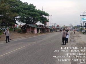 Polsek Rantau Selamat Hadirkan Strong Point Pagi untuk Dukung Kelancaran Aktivitas Masyarakat
